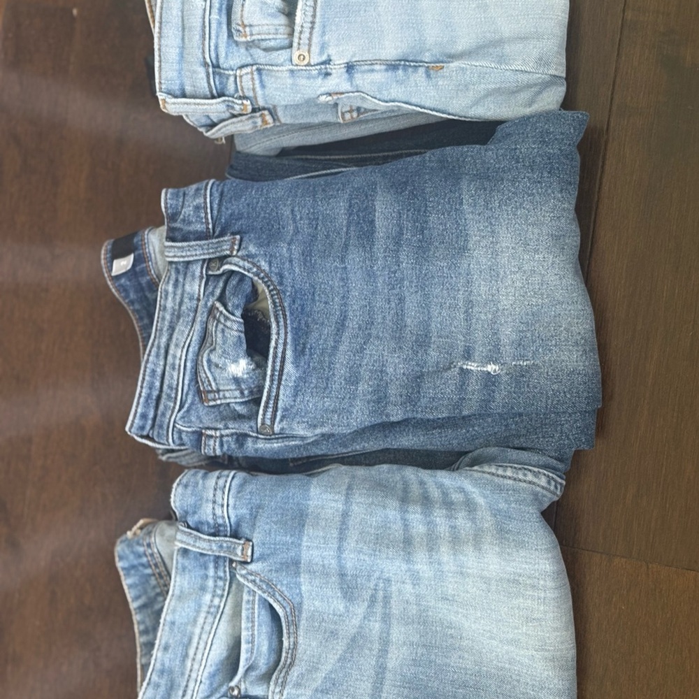 3 pairs of jeans.  Free people,Cut and Zara.